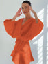 Summer Dress 2023 Fashion Hot Pink Loose Casual Breathable V-Neck Above Knee Length Dresses Women Cotton Linen Beach Dress STYLE SOURCE