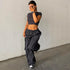 Windbreaker Track Pants Sporty Baggy Low Waisted Trousers Cargo Pants for Women STYLE SOURCE