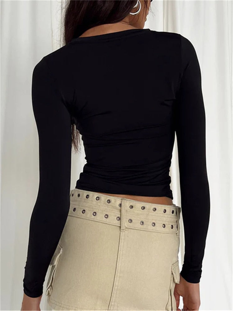 CHRONSTYLE Women Casual Long Sleeve & Base Tees Top STYLE SOURCE