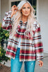 Plaid Button Front Shirt Jacket with Breast Pockets STYLE SOURCE