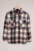 Plaid Button Front Shirt Jacket with Breast Pockets STYLE SOURCE