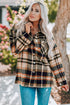 Plaid Button Front Shirt Jacket with Breast Pockets STYLE SOURCE