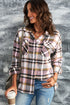 Plaid Button Front Shirt Jacket with Breast Pockets STYLE SOURCE