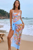 Square Neck Printed One-Piece Swimwear and Cover Up Swim Set STYLE SOURCE