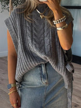 Cable Knit Sweater Vest STYLE SOURCE