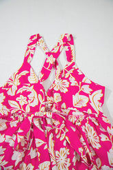 Rose Floral V Neck Crisscross Backless Maxi Dress STYLE SOURCE