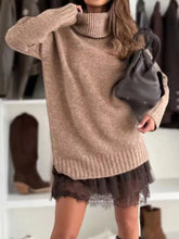Full Size Lace Detail Cami Dress and Turtleneck Oversized Sweater Set Plus Size STYLE SOURCE