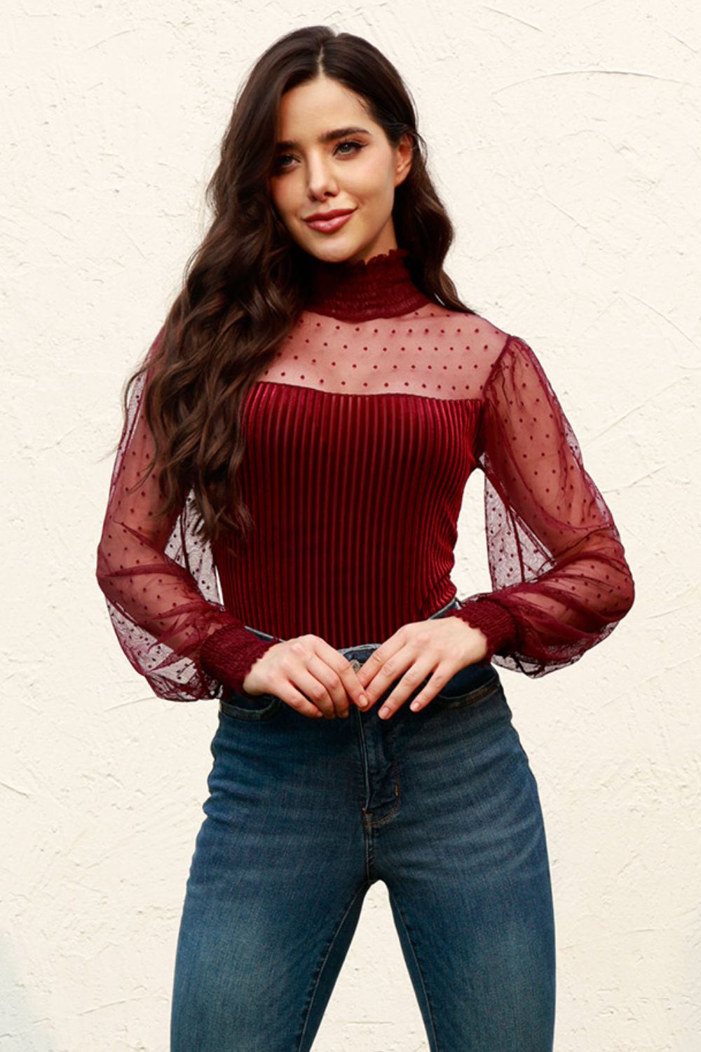 Mesh Long Sleeve Bodysuit STYLE SOURCE