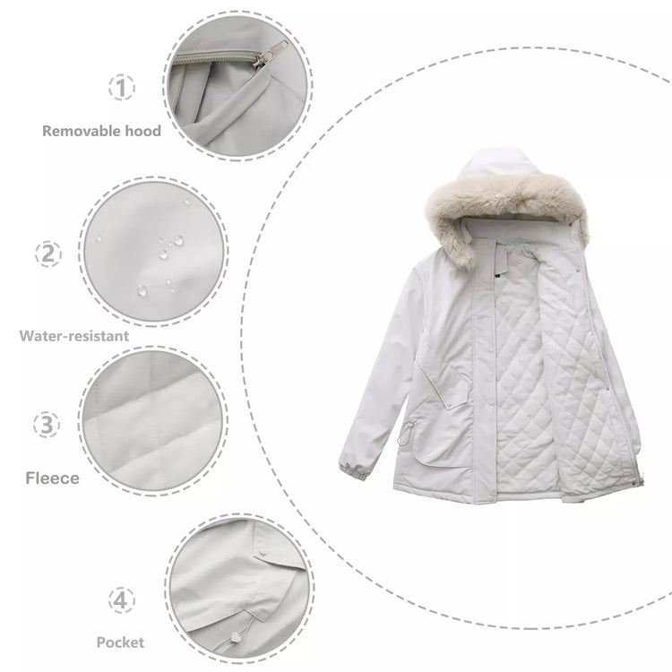 Full Size Fur Hooded Warm Winter Parka Outerwear Plus Size STYLE SOURCE