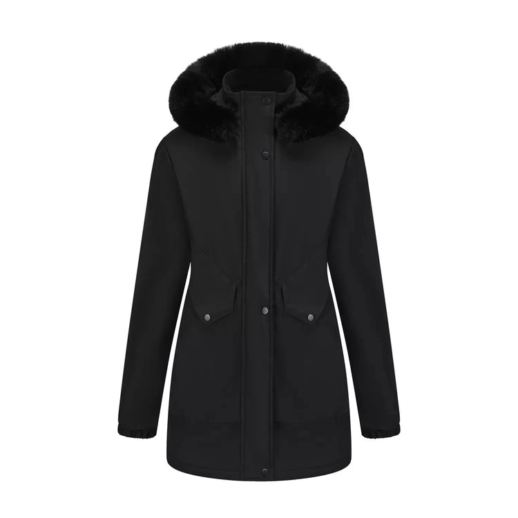 Full Size Fur Hooded Warm Winter Parka Outerwear Plus Size STYLE SOURCE