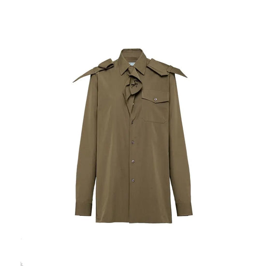 Prada Bicolor Cotton Dress Shirt