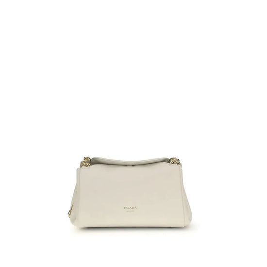 Prada White Calf Leather Bos Taurus Shoulder Bag STYLE SOURCE