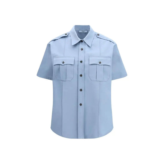 Prada Blue Cotton Shortsleeve Shirt STYLE SOURCE
