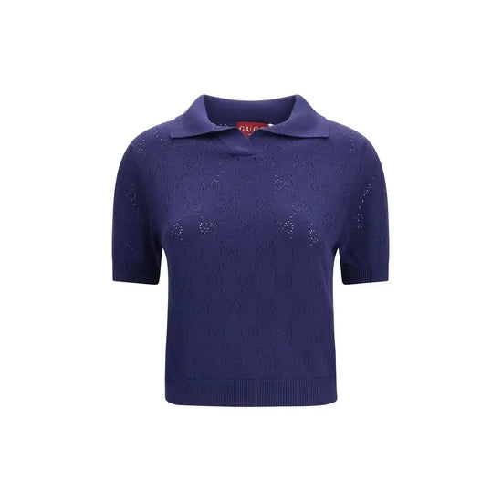Gucci Blue Silk Dress Shirt Gucci