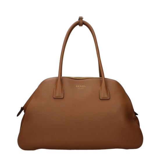 Prada Brown Leather Shoulder Bag STYLE SOURCE