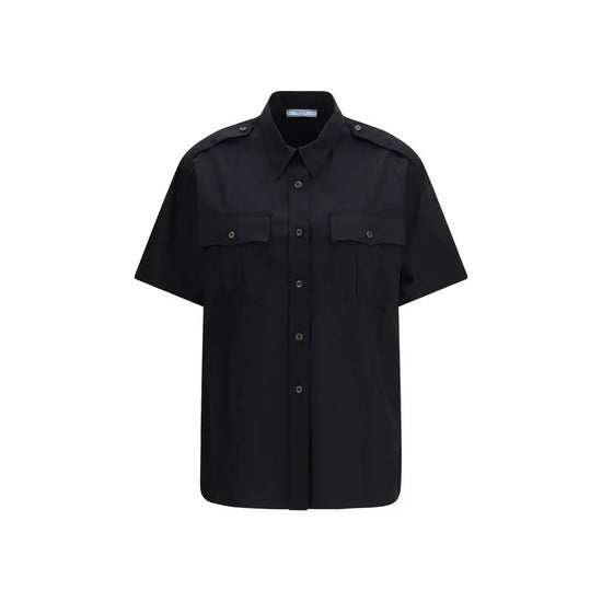 Prada Black Cotton Shortsleeve Shirt STYLE SOURCE