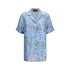 Gucci Blue Silk Pattern Shirt Gucci