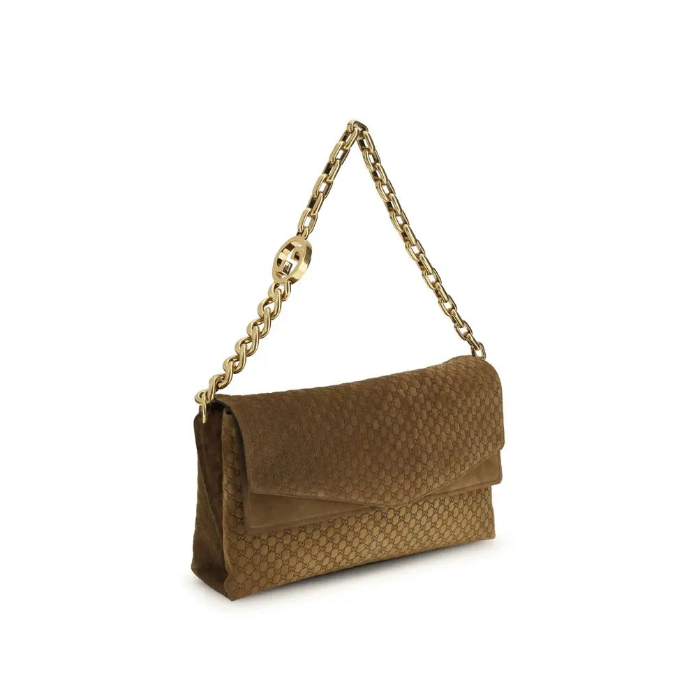 Gucci Brown Suede Leather Handbag STYLE SOURCE