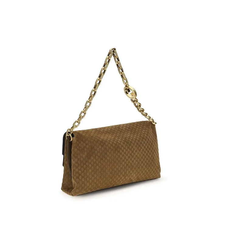 Gucci Brown Suede Leather Handbag STYLE SOURCE