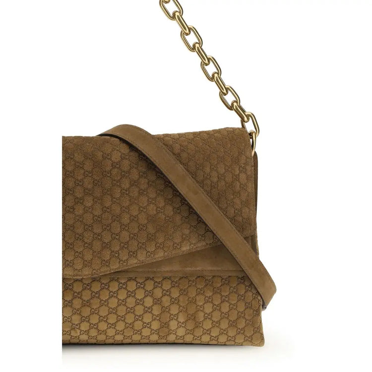 Gucci Brown Suede Leather Handbag STYLE SOURCE