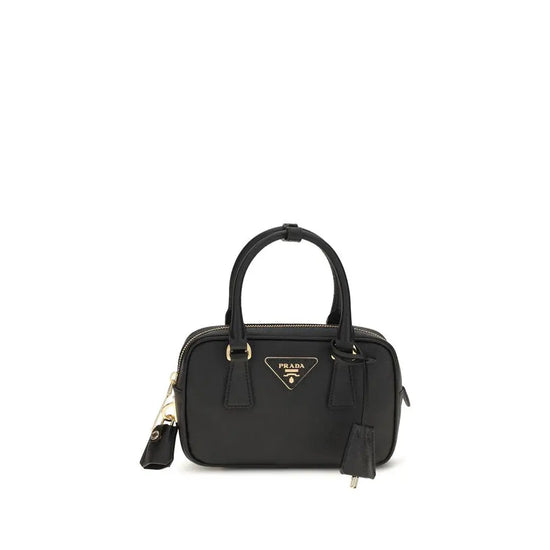 Prada Black Calf Leather Bos Taurus Handbag STYLE SOURCE