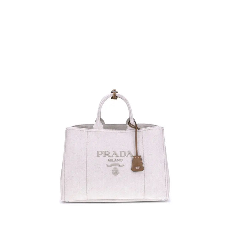 Prada Beige Cotton Shoulder Bag Prada