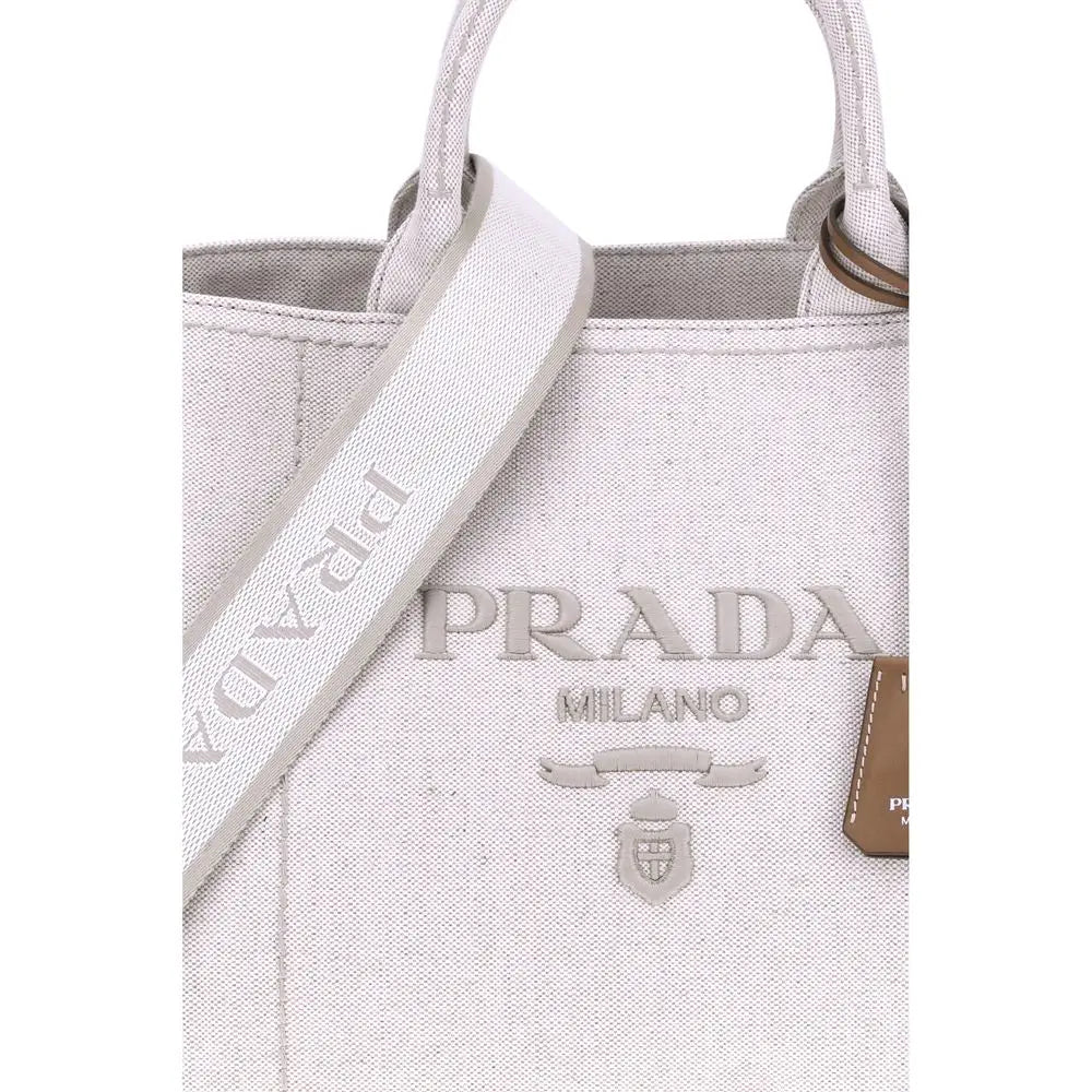 Prada Beige Cotton Shoulder Bag Prada