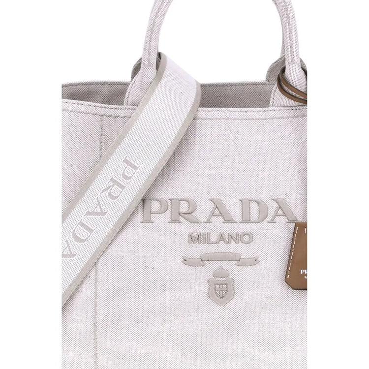 Prada Beige Cotton Shoulder Bag Prada