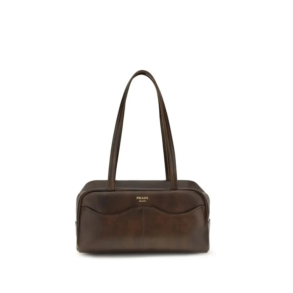 Prada Brown Calf Leather Bos Taurus Shoulder Bag Prada