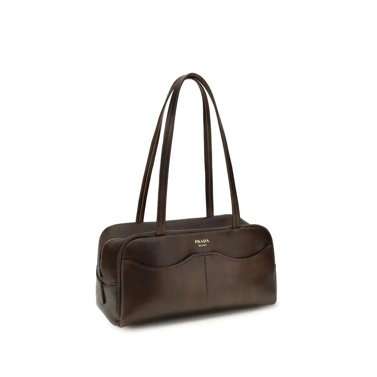 Prada Brown Calf Leather Bos Taurus Shoulder Bag Prada