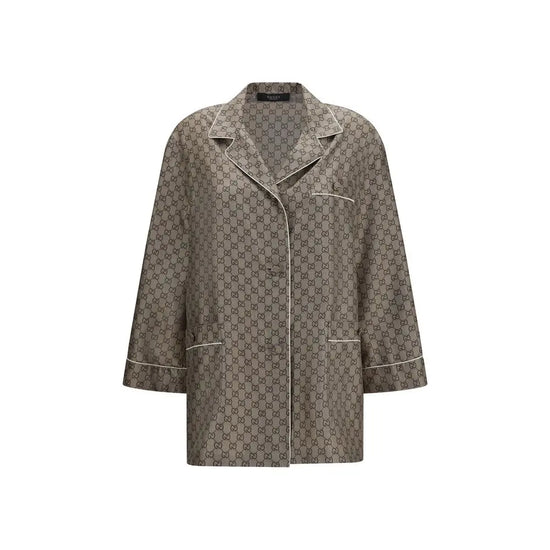 Gucci Beige Silk Dress Shirt