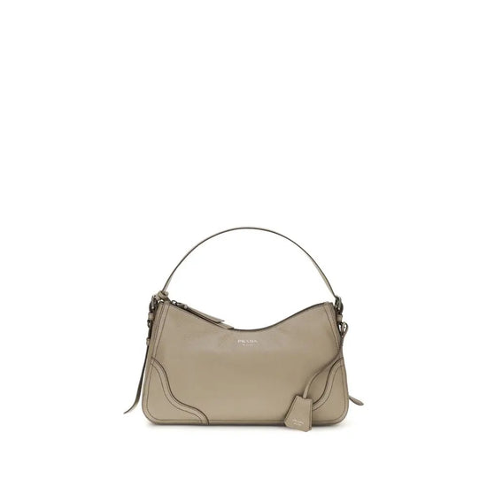 Prada Gray Calf Leather Bos Taurus Shoulder Bag STYLE SOURCE
