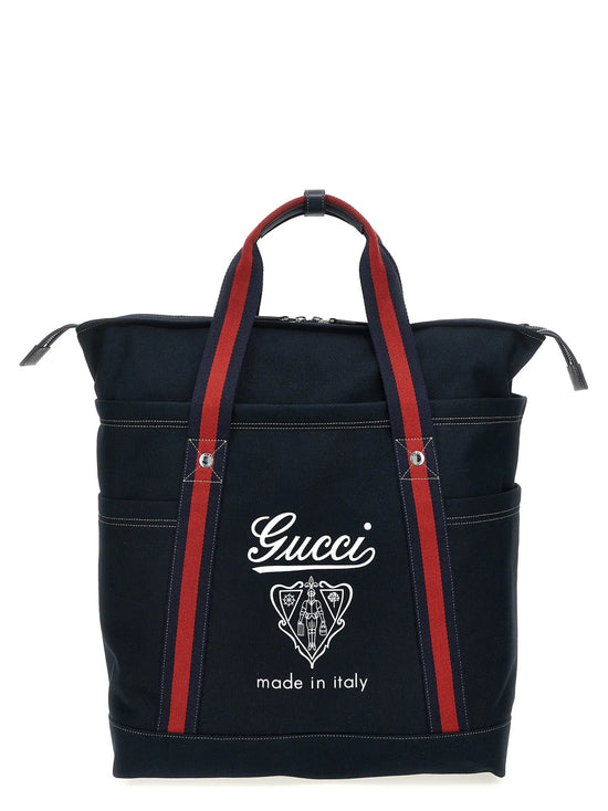 Gucci Blue Cotton Tote Bag STYLE SOURCE
