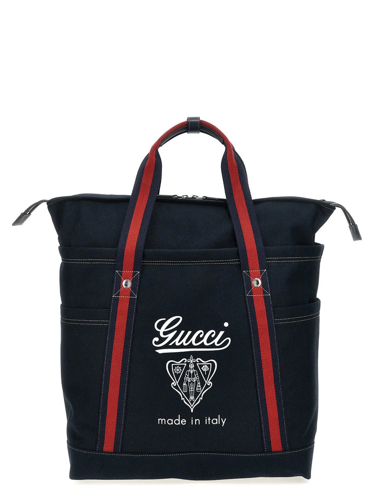 Gucci Blue Cotton Tote Bag STYLE SOURCE