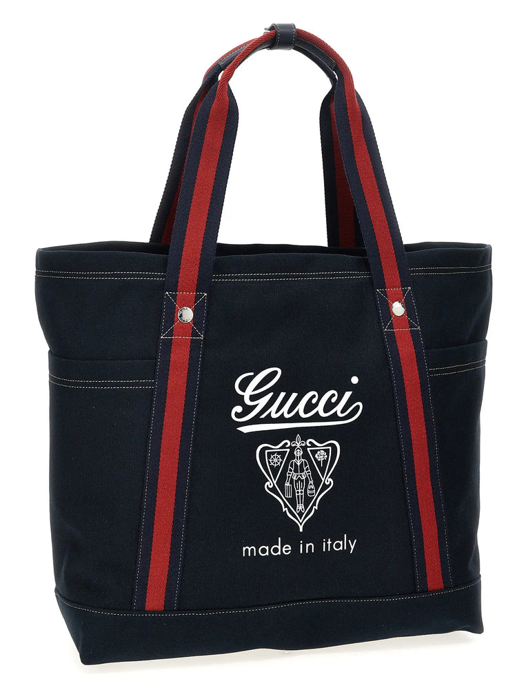 Gucci Blue Cotton Tote Bag STYLE SOURCE