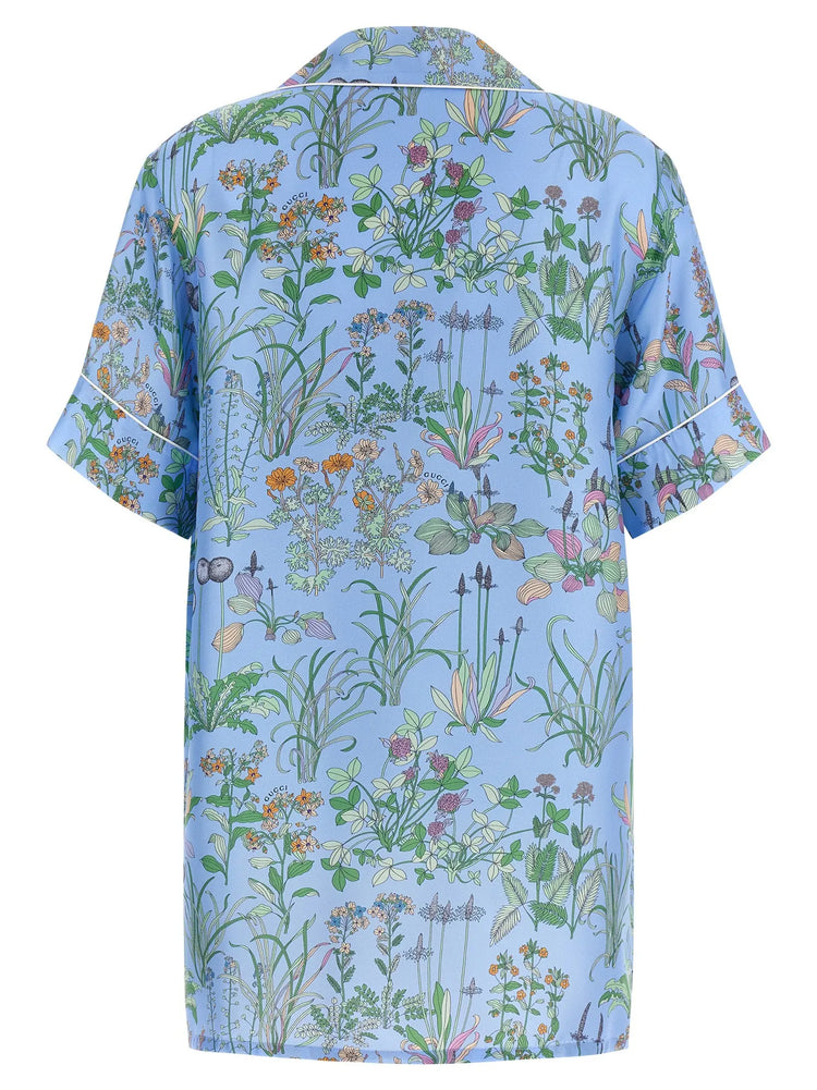 Gucci Blue Silk Blouse Gucci