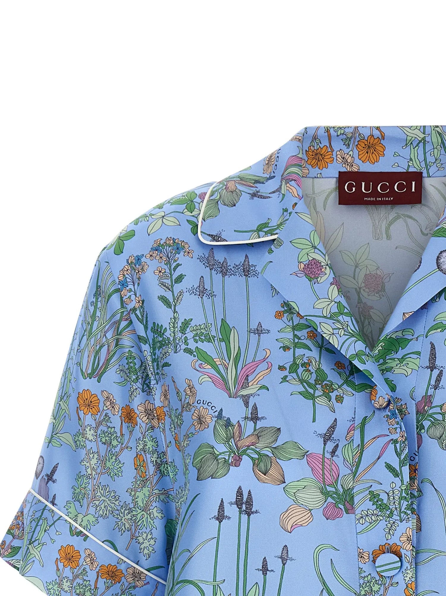 Gucci Blue Silk Blouse Gucci