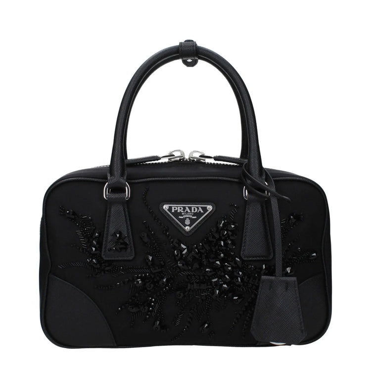 Prada Black Fabric Handbag Prada