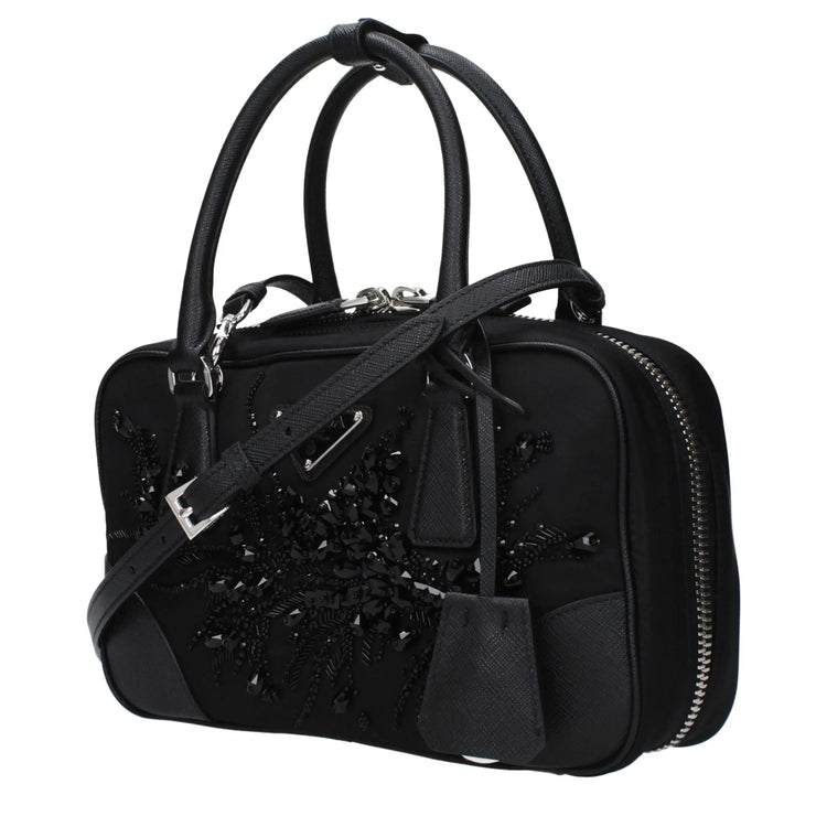 Prada Black Fabric Handbag Prada