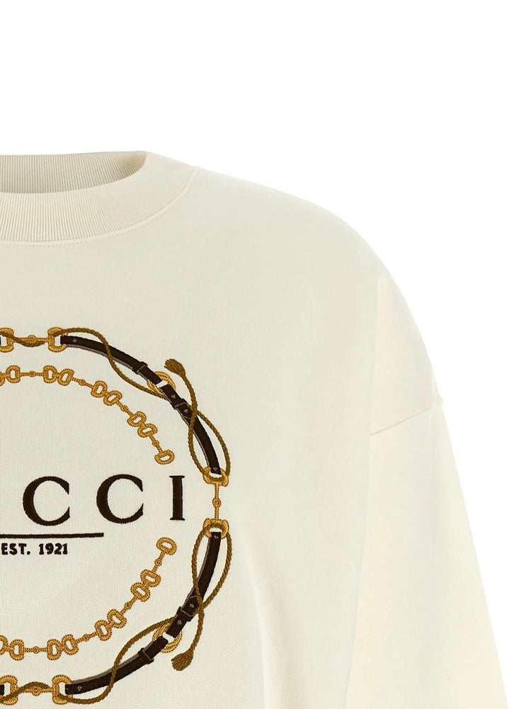 Gucci White Cotton Sweatshirt Gucci
