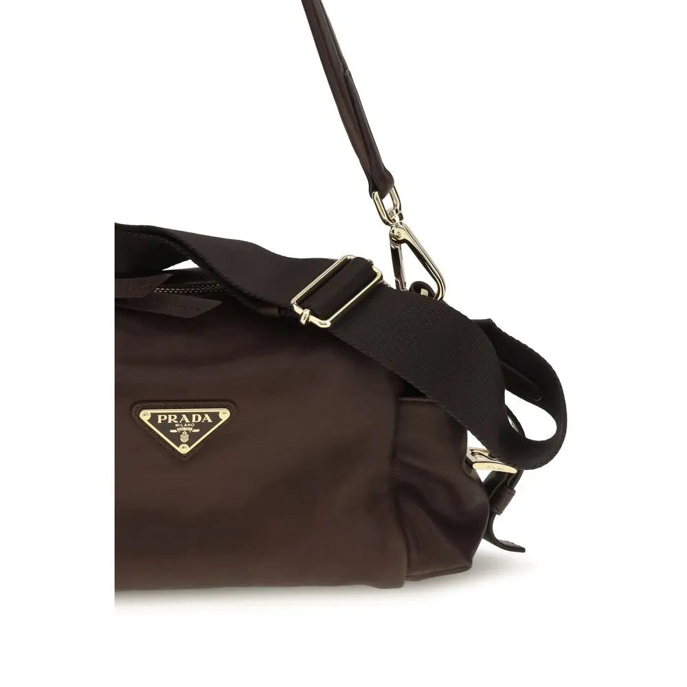 Prada Brown Napa Leather / Calf Bos Taurus Shoulder Bag Prada