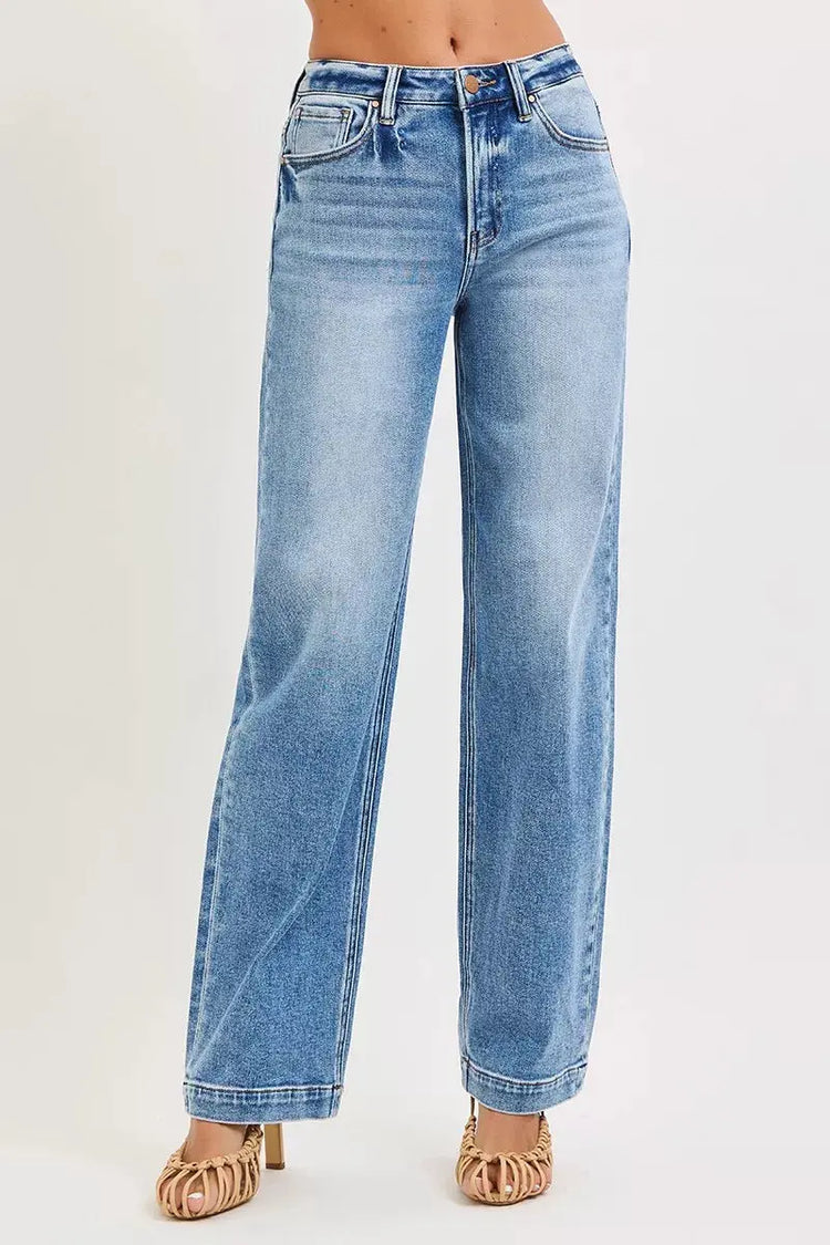 RISEN High Rise Wide Baggy Jeans STYLE SOURCE