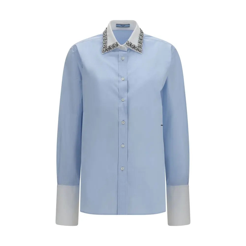 Prada Blue Cotton Dress Shirt Prada