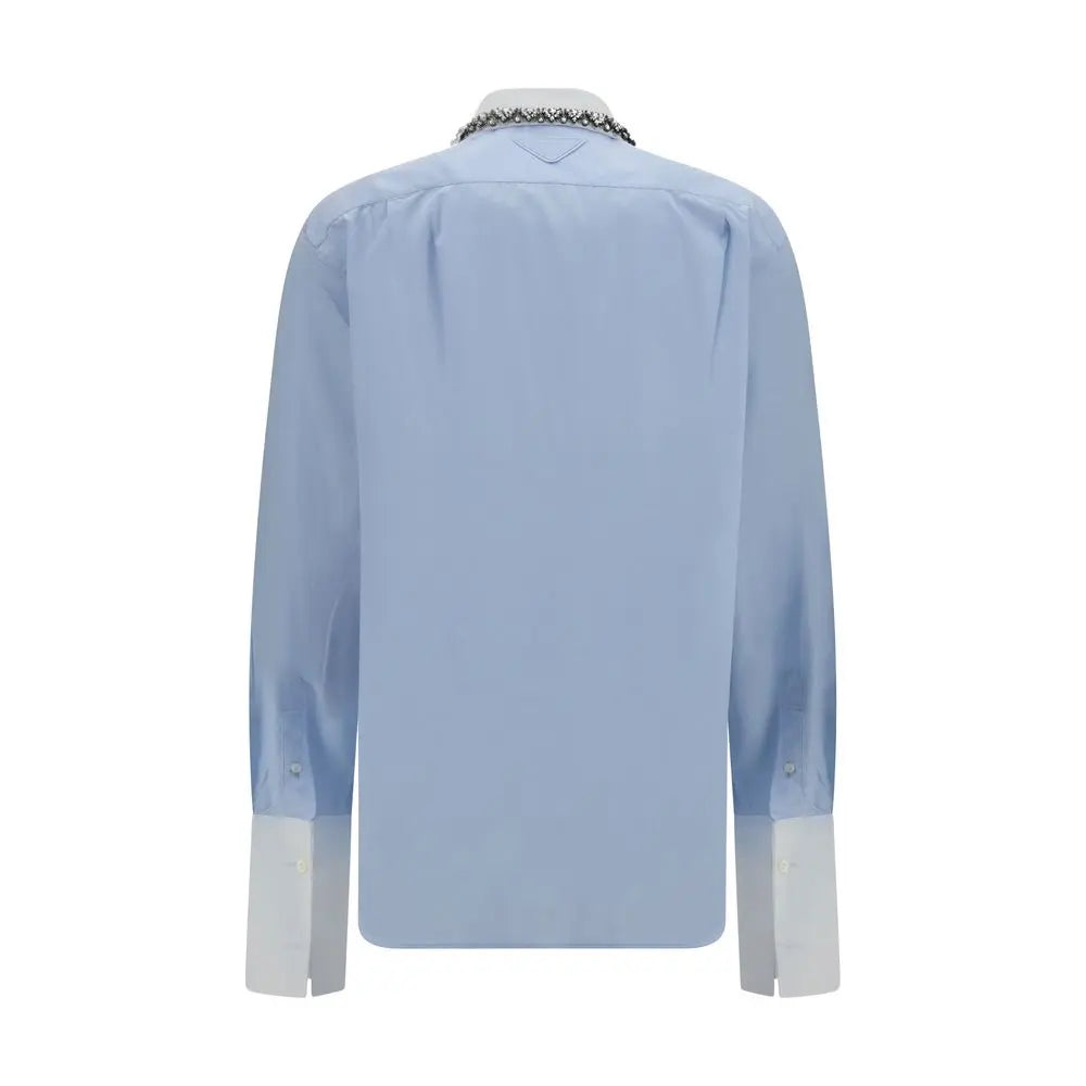 Prada Blue Cotton Dress Shirt Prada