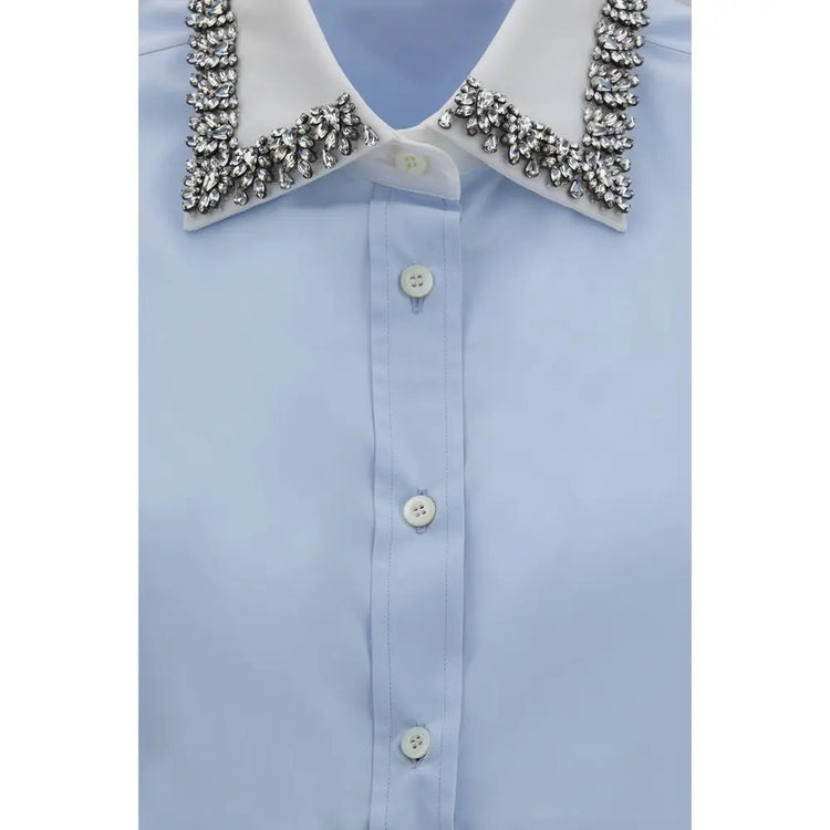 Prada Blue Cotton Dress Shirt Prada