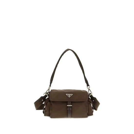 Prada Brown Recycled Polyamide Shoulder Bag Prada