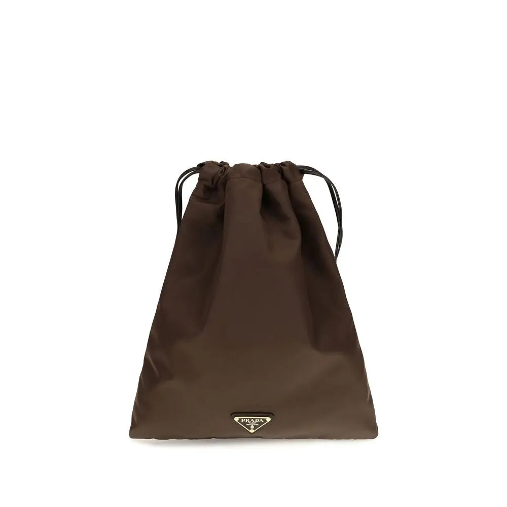 Prada Brown Polyamide Clutch Bag Prada