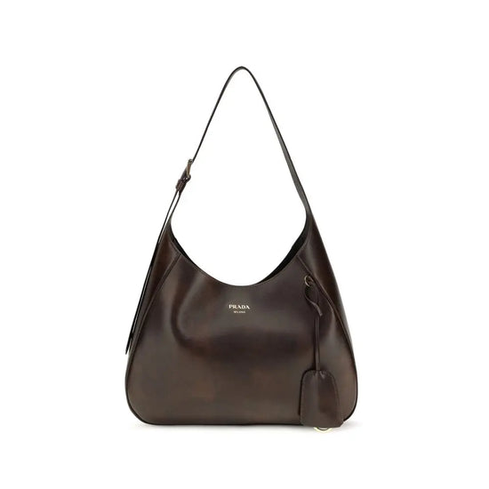 Prada Brown Calf Leather Bos Taurus Shoulder Bag Prada