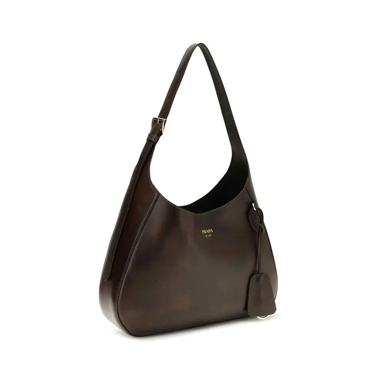 Prada Brown Calf Leather Bos Taurus Shoulder Bag Prada