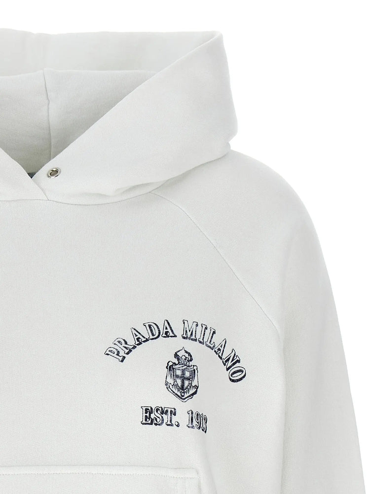 Prada White Cotton Sweatshirt Prada